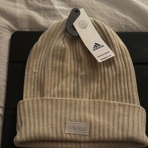 Adidas Light Tan Ribbed Beanie
